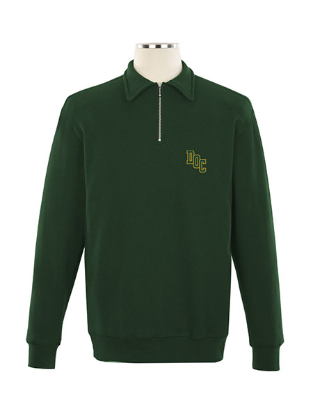 1/4 Zip Polo Embroidered Sweat Top - Unisex