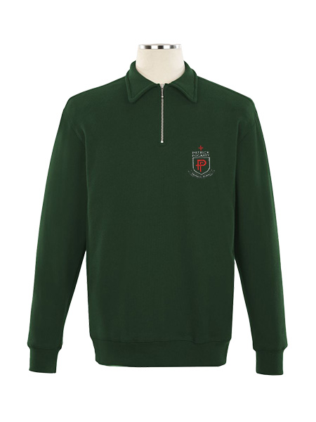 1/4 Zip Polo Embroidered Sweat Top - Unisex