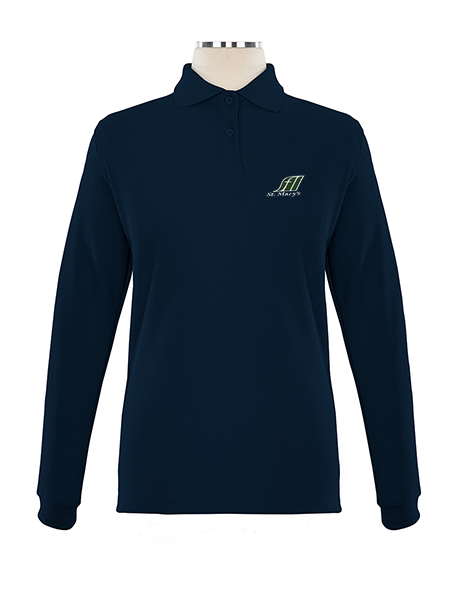 Long Sleeve Pique Embroidered Golf Shirt - Female