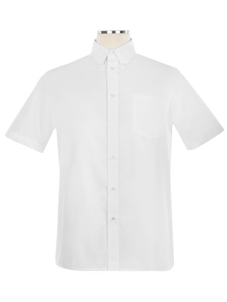 Short Sleeve Oxford Shirt with Button Down Collar - Unisex