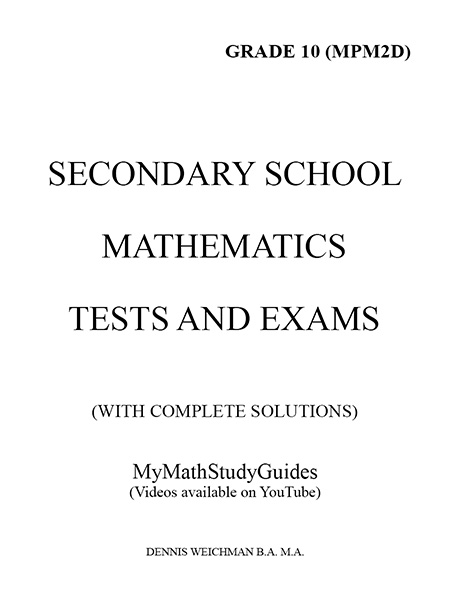 Secondary School Tests and Exams Booklet, Grade 10