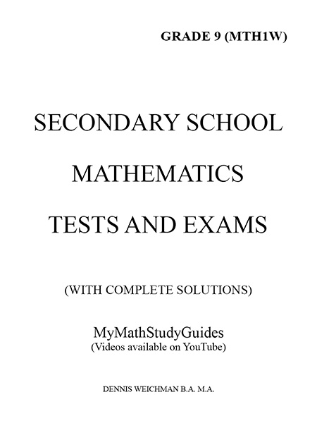Secondary School Tests and Exams Grd. 9