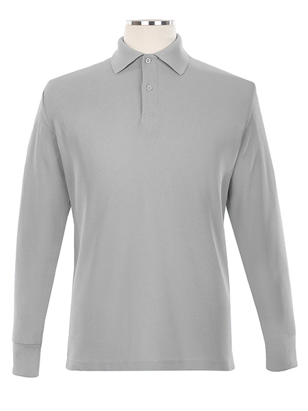 Long Sleeve Pique Embroidered Golf Shirt - Unisex