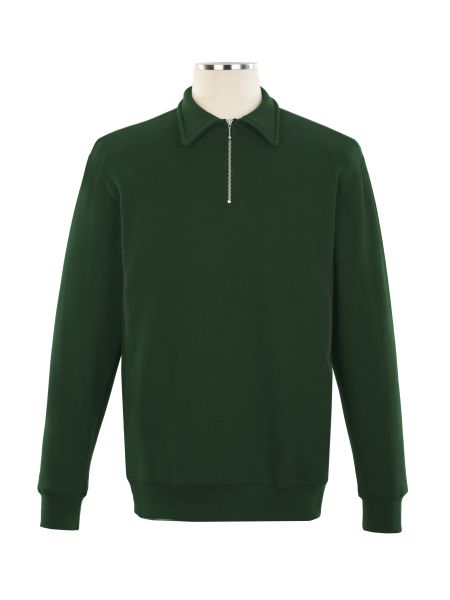 1/4 Zip Polo Embroidered Sweat Top - Unisex
